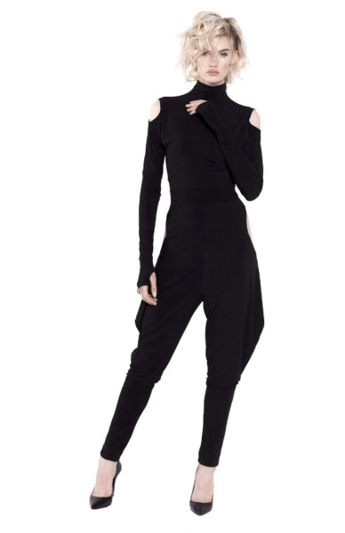 11D Turtleneck jumpsuit Double-sided with side slits