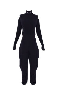 11D Turtleneck jumpsuit Double-sided with side slits